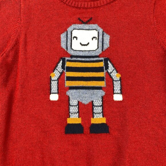 Mayoral Toddler Boys 9M 74cm Robot Red Knitted Pullover Long Sleeve Sweater NWT - Picture 5 of 12